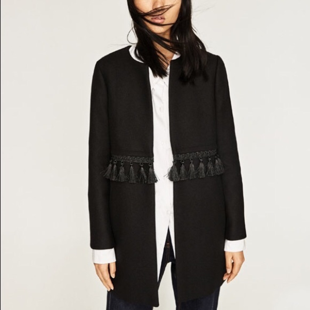 Zara Coat with Tassels🖤🖤🖤